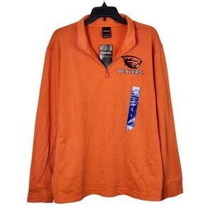 NEW Oregon State Beavers 1/4 Zip Pullover Mens Large Orange Collegiate‎ Sports